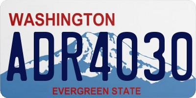 WA license plate ADR4030