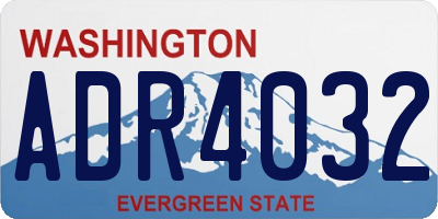 WA license plate ADR4032