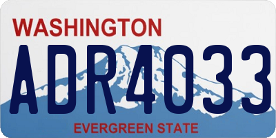 WA license plate ADR4033