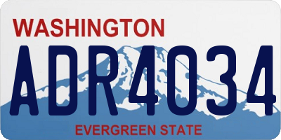 WA license plate ADR4034