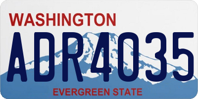 WA license plate ADR4035