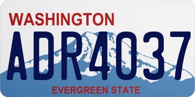 WA license plate ADR4037