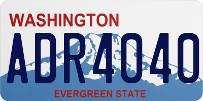 WA license plate ADR4040