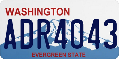 WA license plate ADR4043