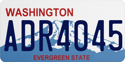 WA license plate ADR4045