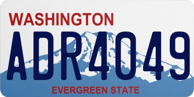 WA license plate ADR4049