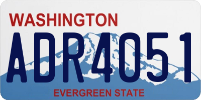 WA license plate ADR4051