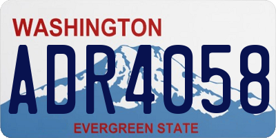 WA license plate ADR4058