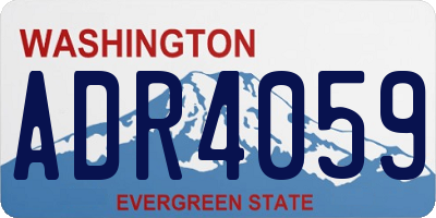 WA license plate ADR4059