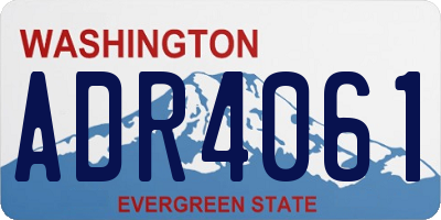 WA license plate ADR4061