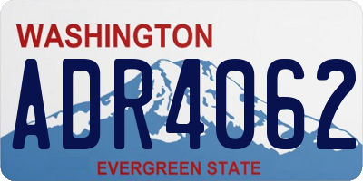 WA license plate ADR4062
