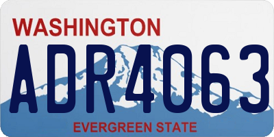 WA license plate ADR4063