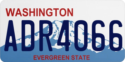 WA license plate ADR4066
