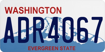 WA license plate ADR4067