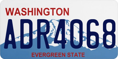 WA license plate ADR4068