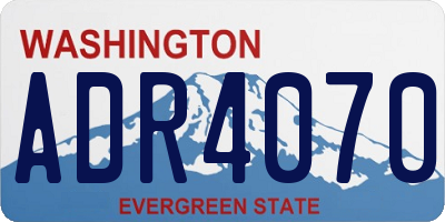 WA license plate ADR4070