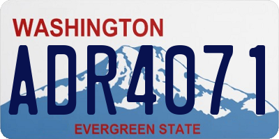 WA license plate ADR4071
