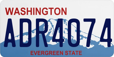 WA license plate ADR4074