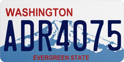 WA license plate ADR4075
