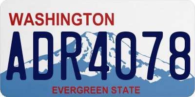 WA license plate ADR4078