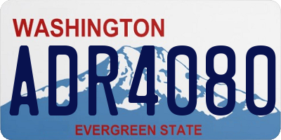 WA license plate ADR4080