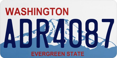WA license plate ADR4087