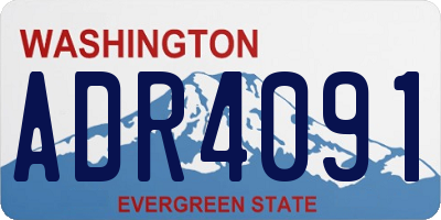 WA license plate ADR4091