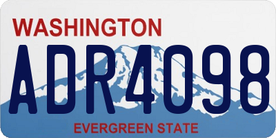 WA license plate ADR4098