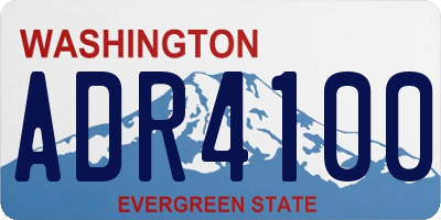 WA license plate ADR4100