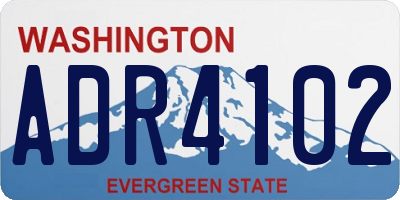 WA license plate ADR4102