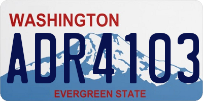 WA license plate ADR4103