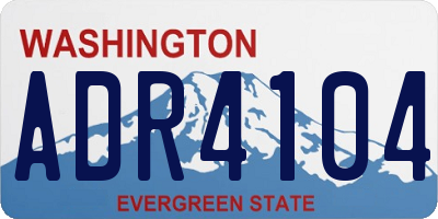 WA license plate ADR4104