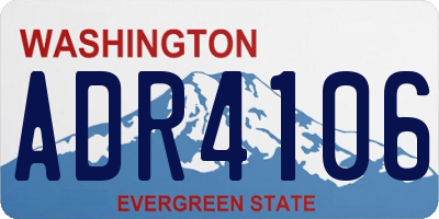 WA license plate ADR4106