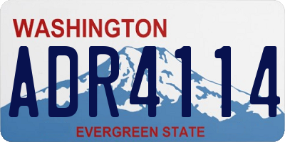 WA license plate ADR4114