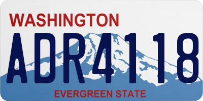 WA license plate ADR4118