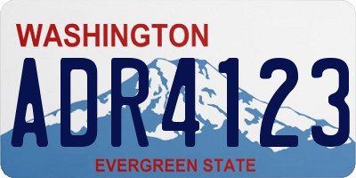 WA license plate ADR4123