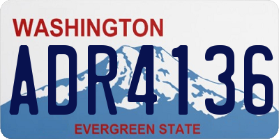 WA license plate ADR4136