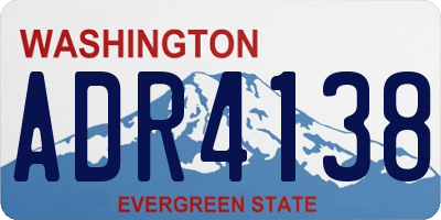 WA license plate ADR4138