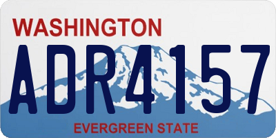 WA license plate ADR4157