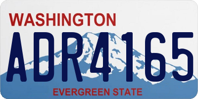 WA license plate ADR4165