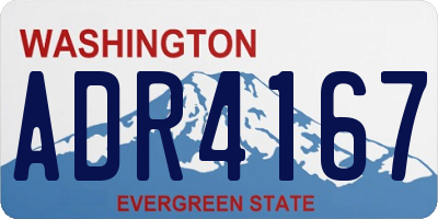 WA license plate ADR4167