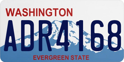 WA license plate ADR4168