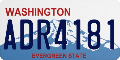 WA license plate ADR4181