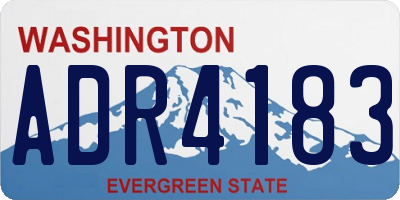 WA license plate ADR4183