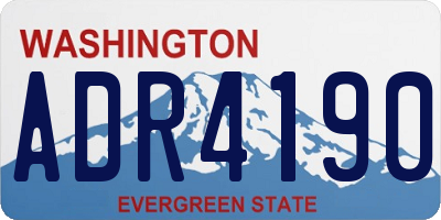 WA license plate ADR4190
