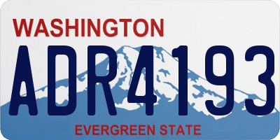 WA license plate ADR4193