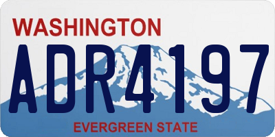 WA license plate ADR4197