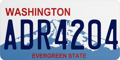 WA license plate ADR4204