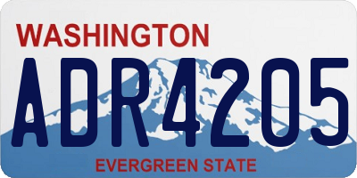 WA license plate ADR4205