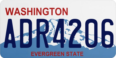 WA license plate ADR4206